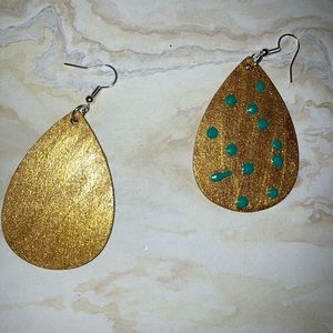 Hand painted wood earrings